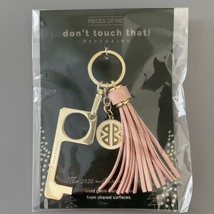 Gold and Pink Don’t Touch That Keychain